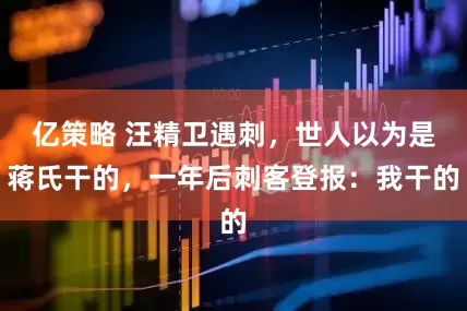 亿策略 汪精卫遇刺，世人以为是蒋氏干的，一年后刺客登报：我干的